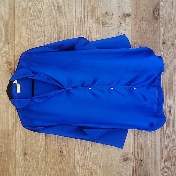 Victoria's Secret Vintage Blue Satin Sleepshirt Size Small - Picture 1 of 7